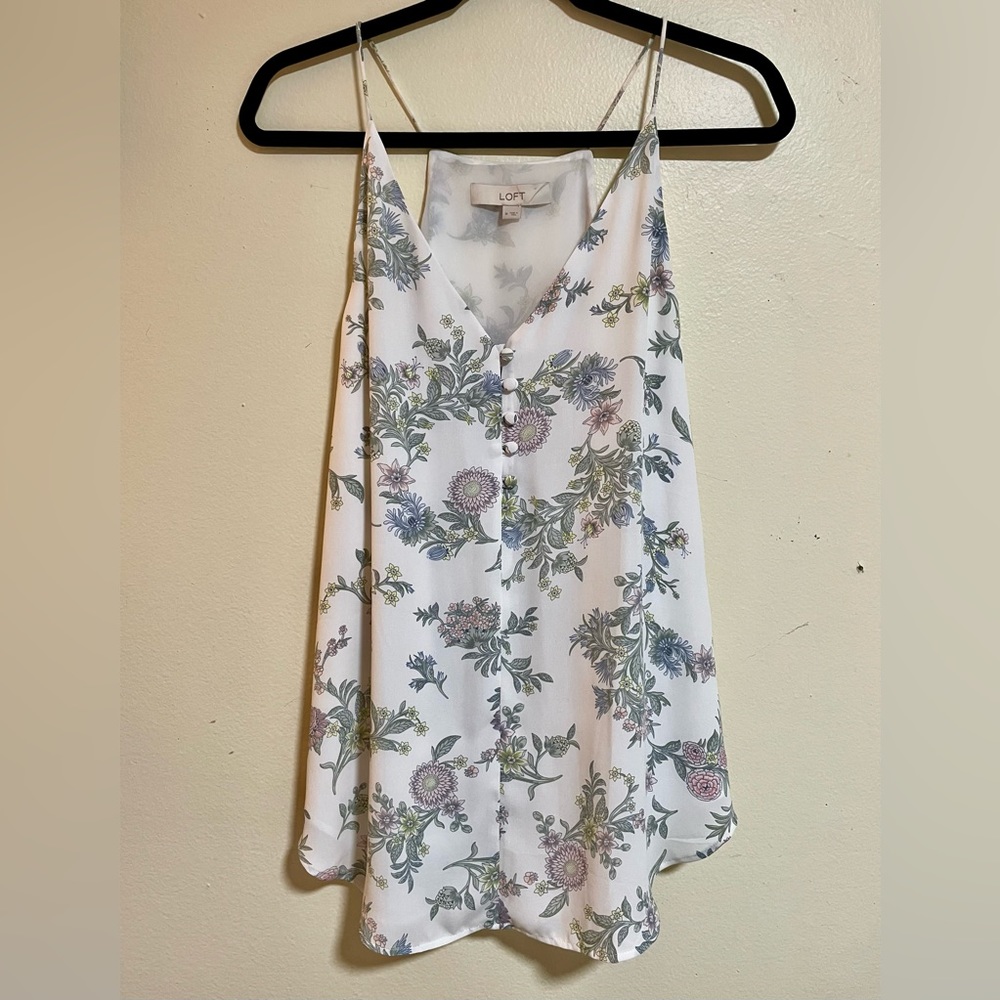 LOFT Ann Taylor Flowy Floral Tunic Tank size M